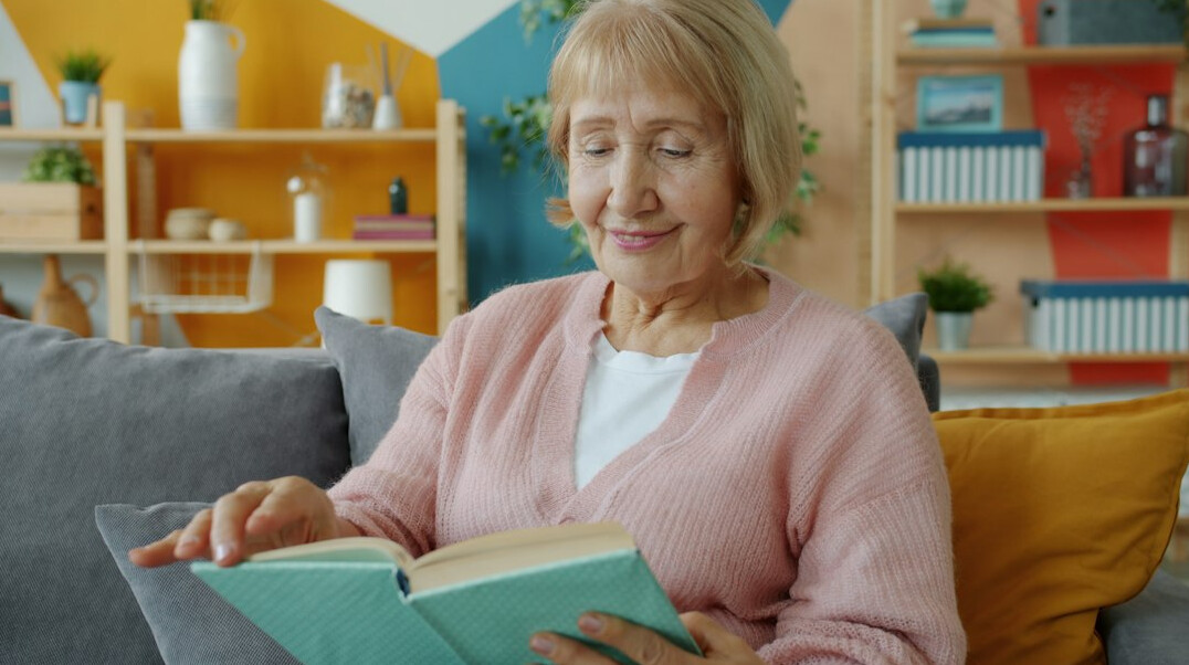 elderly people in cozy living room