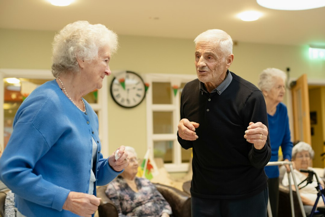 seniors laughing together